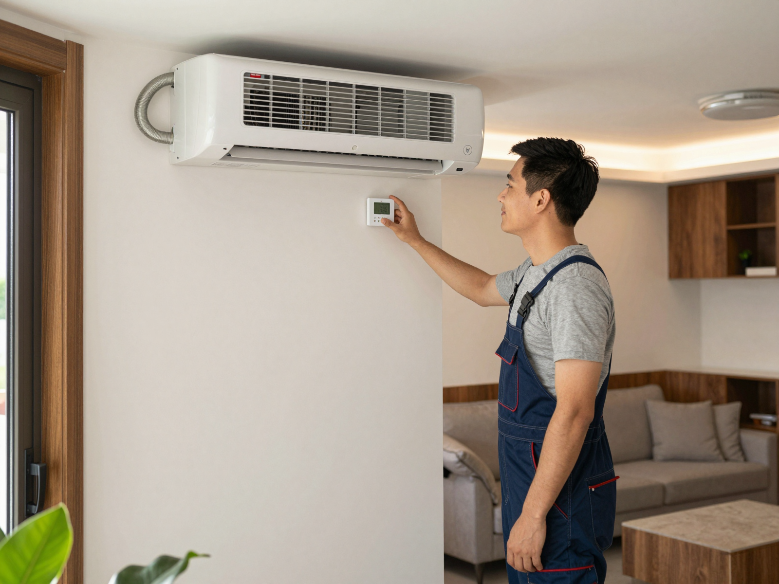 Happy homeowner after HVAC service completion